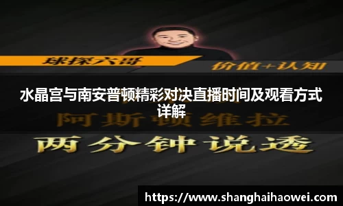 水晶宫与南安普顿精彩对决直播时间及观看方式详解